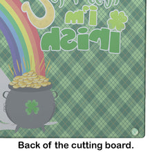 Load image into Gallery viewer, White Pit Bull Terrier St. Patrick's Day Glass Cutting Boards – Durable, Decorative Kitchen Art Large