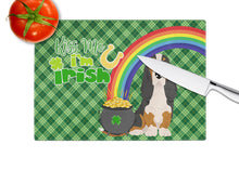 Load image into Gallery viewer, Black Tricolor Basset Hound St. Patrick's Day Glass Cutting Boards – Durable, Decorative Kitchen Art Large