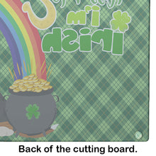 Load image into Gallery viewer, Black Tricolor Basset Hound St. Patrick's Day Glass Cutting Boards – Durable, Decorative Kitchen Art Large