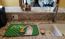Load image into Gallery viewer, Lemon and White Tricolor Basset Hound St. Patrick's Day Dish Drying Mat – Absorbent, Artistic Kitchen Essentials