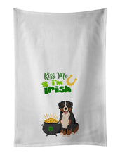 Load image into Gallery viewer, Bernese Mountain Dog St. Patrick's Day White Kitchen Towel Set of 2 Dish Towels
