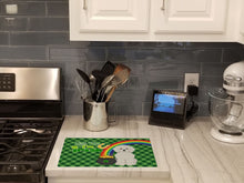 Load image into Gallery viewer, Bichon Frise St. Patrick's Day Glass Cutting Boards – Durable, Decorative Kitchen Art Large