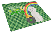 Load image into Gallery viewer, Bichon Frise St. Patrick's Day Glass Cutting Boards – Durable, Decorative Kitchen Art Large
