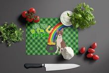 Load image into Gallery viewer, Red Boston Terrier St. Patrick's Day Glass Cutting Boards – Durable, Decorative Kitchen Art Large