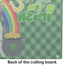 Load image into Gallery viewer, Red Boston Terrier St. Patrick's Day Glass Cutting Boards – Durable, Decorative Kitchen Art Large