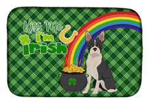 Load image into Gallery viewer, Black Boston Terrier St. Patrick's Day Dish Drying Mat – Absorbent, Artistic Kitchen Essentials