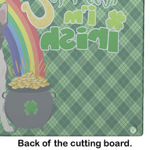 Load image into Gallery viewer, Black Boston Terrier St. Patrick's Day Glass Cutting Boards – Durable, Decorative Kitchen Art Large