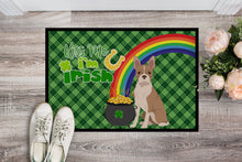 Load image into Gallery viewer, Fawn Boston Terrier St. Patrick's Day Doormat - 24x36 Decorative Floor Mat – Indoor/Outdoor Rug with Artistic Flair