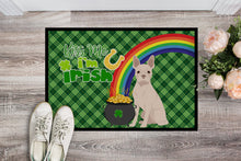 Load image into Gallery viewer, White Boston Terrier St. Patrick's Day Doormat - 24x36 Decorative Floor Mat – Indoor/Outdoor Rug with Artistic Flair