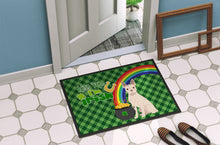 Load image into Gallery viewer, White Boston Terrier St. Patrick's Day Doormat - 24x36 Decorative Floor Mat – Indoor/Outdoor Rug with Artistic Flair