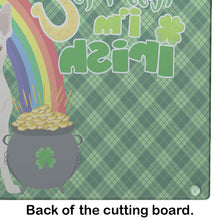 Load image into Gallery viewer, White Boston Terrier St. Patrick's Day Glass Cutting Boards – Durable, Decorative Kitchen Art Large