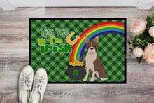Load image into Gallery viewer, Brindle Boston Terrier St. Patrick's Day Doormat - 24x36 Decorative Floor Mat – Indoor/Outdoor Rug with Artistic Flair