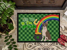 Load image into Gallery viewer, Brindle Boston Terrier St. Patrick's Day Doormat - 24x36 Decorative Floor Mat – Indoor/Outdoor Rug with Artistic Flair