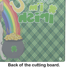 Load image into Gallery viewer, Brindle Boston Terrier St. Patrick's Day Glass Cutting Boards – Durable, Decorative Kitchen Art Large