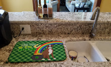 Load image into Gallery viewer, Natural Eared Red Fawn Boxer St. Patrick's Day Dish Drying Mat – Absorbent, Artistic Kitchen Essentials