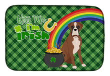 Load image into Gallery viewer, Natural Eared Red Fawn Boxer St. Patrick's Day Dish Drying Mat – Absorbent, Artistic Kitchen Essentials