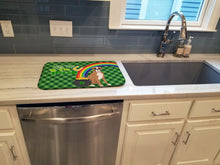 Load image into Gallery viewer, Natural Eared Fawn Boxer St. Patrick's Day Dish Drying Mat – Absorbent, Artistic Kitchen Essentials