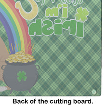Load image into Gallery viewer, Natural Eared Fawn Boxer St. Patrick's Day Glass Cutting Boards – Durable, Decorative Kitchen Art Large
