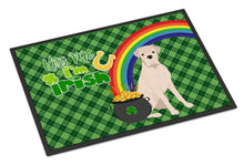 Load image into Gallery viewer, Natural Eared White Boxer St. Patrick's Day Doormat - 24x36 Decorative Floor Mat – Indoor/Outdoor Rug with Artistic Flair