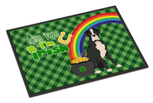 Load image into Gallery viewer, Natural Eared Black Boxer St. Patrick's Day Doormat - 24x36 Decorative Floor Mat – Indoor/Outdoor Rug with Artistic Flair