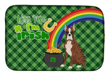 Load image into Gallery viewer, Red Brindle Boxer St. Patrick's Day Dish Drying Mat – Absorbent, Artistic Kitchen Essentials