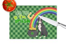 Load image into Gallery viewer, Black Boxer St. Patrick's Day Glass Cutting Boards – Durable, Decorative Kitchen Art Large