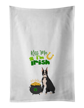 Load image into Gallery viewer, Black Boxer St. Patrick's Day White Kitchen Towel Set of 2 Dish Towels