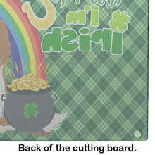 Load image into Gallery viewer, Blenheim Cavalier Spaniel St. Patrick's Day Glass Cutting Boards – Durable, Decorative Kitchen Art Large