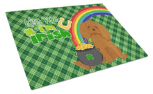 Load image into Gallery viewer, Ruby Cavalier Spaniel St. Patrick's Day Glass Cutting Boards – Durable, Decorative Kitchen Art Large