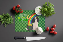 Load image into Gallery viewer, Tricolor Cavalier Spaniel St. Patrick's Day Glass Cutting Boards – Durable, Decorative Kitchen Art Large