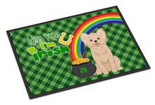 Load image into Gallery viewer, Longhaired Cream Chihuahua St. Patrick's Day Doormat - 24x36 Decorative Floor Mat – Indoor/Outdoor Rug with Artistic Flair