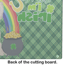 Load image into Gallery viewer, Longhaired Cream Chihuahua St. Patrick's Day Glass Cutting Boards – Durable, Decorative Kitchen Art Large