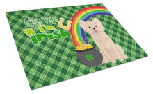 Load image into Gallery viewer, Longhaired Cream Chihuahua St. Patrick's Day Glass Cutting Boards – Durable, Decorative Kitchen Art Large