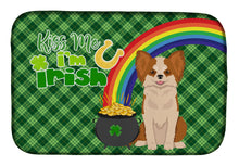Load image into Gallery viewer, Longhaired Red and White Chihuahua St. Patrick's Day Dish Drying Mat – Absorbent, Artistic Kitchen Essentials