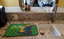 Load image into Gallery viewer, Longhaired Black Chihuahua St. Patrick's Day Dish Drying Mat – Absorbent, Artistic Kitchen Essentials