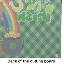 Load image into Gallery viewer, Longhaired Red Chihuahua St. Patrick's Day Glass Cutting Boards – Durable, Decorative Kitchen Art Large