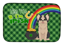 Load image into Gallery viewer, Longhaired Black and White #2 Chihuahua St. Patrick's Day Dish Drying Mat – Absorbent, Artistic Kitchen Essentials