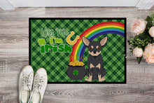 Load image into Gallery viewer, Black and Cream Chihuahua St. Patrick's Day Doormat - 24x36 Decorative Floor Mat – Indoor/Outdoor Rug with Artistic Flair