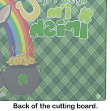 Load image into Gallery viewer, Black and Cream Chihuahua St. Patrick's Day Glass Cutting Boards – Durable, Decorative Kitchen Art Large