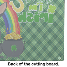 Load image into Gallery viewer, Black Chihuahua St. Patrick's Day Glass Cutting Boards – Durable, Decorative Kitchen Art Large
