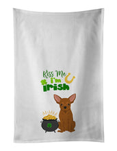 Load image into Gallery viewer, Red Chihuahua St. Patrick's Day White Kitchen Towel Set of 2 Dish Towels
