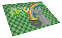 Load image into Gallery viewer, Blue Chihuahua St. Patrick's Day Glass Cutting Boards – Durable, Decorative Kitchen Art Large