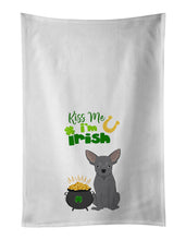 Load image into Gallery viewer, Blue Chihuahua St. Patrick's Day White Kitchen Towel Set of 2 Dish Towels