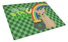 Load image into Gallery viewer, Gold Chihuahua St. Patrick's Day Glass Cutting Boards – Durable, Decorative Kitchen Art Large