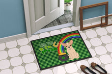 Load image into Gallery viewer, Fawn and White Chihuahua St. Patrick's Day Doormat - 24x36 Decorative Floor Mat – Indoor/Outdoor Rug with Artistic Flair