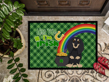 Load image into Gallery viewer, Longhair Black and Cream Dachshund St. Patrick's Day Doormat - 24x36 Decorative Floor Mat – Indoor/Outdoor Rug with Artistic Flair
