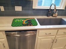 Load image into Gallery viewer, Black and Tan Dachshund St. Patrick's Day Dish Drying Mat – Absorbent, Artistic Kitchen Essentials