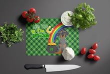 Load image into Gallery viewer, Black Dapple Dachshund St. Patrick's Day Glass Cutting Boards – Durable, Decorative Kitchen Art Large