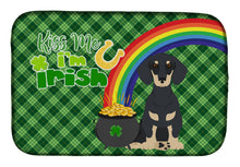 Load image into Gallery viewer, Black and Cream Dachshund St. Patrick's Day Dish Drying Mat – Absorbent, Artistic Kitchen Essentials