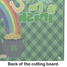 Load image into Gallery viewer, Black and Cream Dachshund St. Patrick's Day Glass Cutting Boards – Durable, Decorative Kitchen Art Large